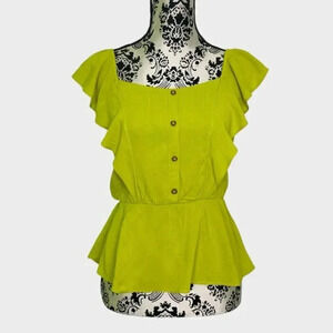 Moa Moa Ruffle Button Down Blouse